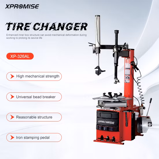 Machine de changeur de pneus équipée d'un équipement de réparation de véhicule à bras auxiliaire gauche